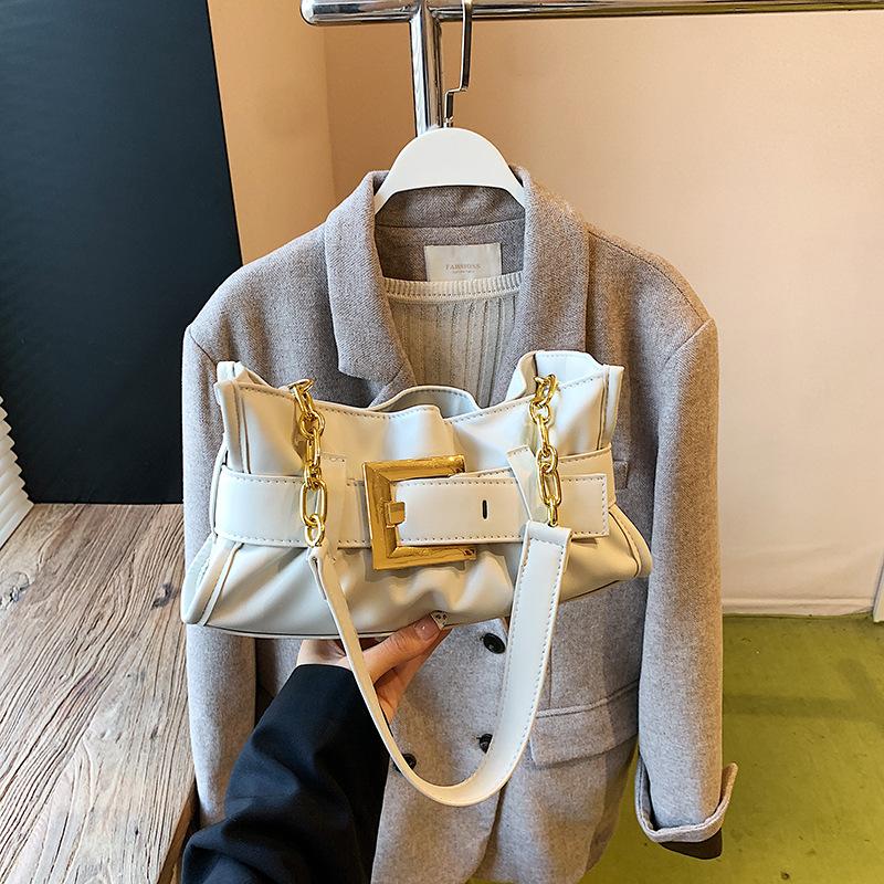 Light luxury niche portable tote bag women's 2025 new high-end pleated clutch bag exquisite shoulder armpit bag