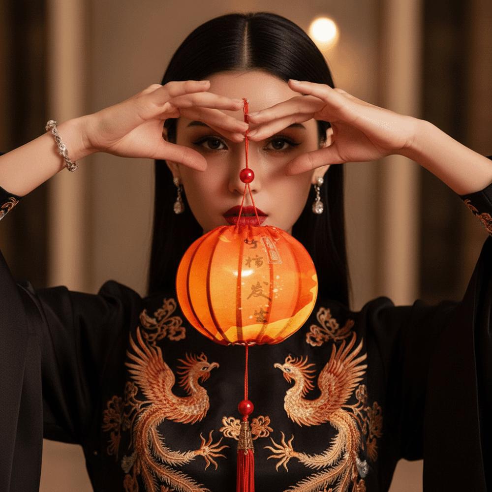 Handmade Lantern DIY Kit Glowing Cloth Mid Autumn Lantern Cell Battery Operated Orange Persimmon Flower Lantern Cultural Gift
