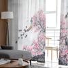 Plum Chinese Style Ink Modern Printed Tulle Curtains for Bedroom Balcony Window Decor Creative Fashion Home Sheer Curtain