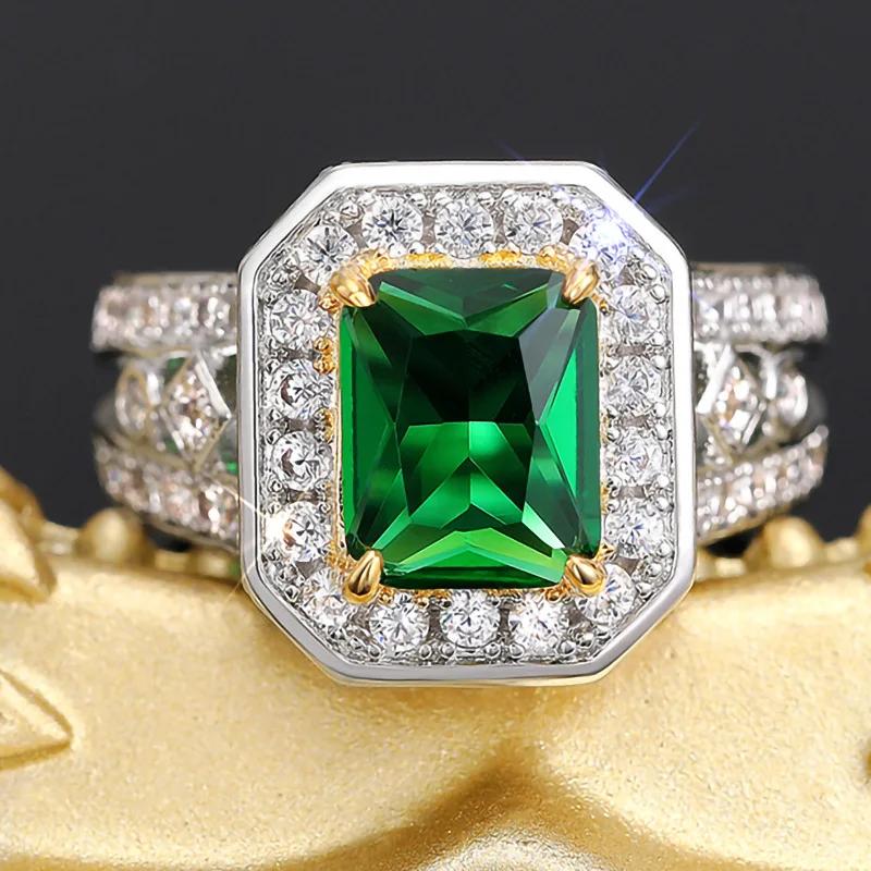 

2026 Geometric Green Cubic Zirconia Rings for Women Noble Female Accessories Wedding Party Temperament Elegant Lady Zircon 6