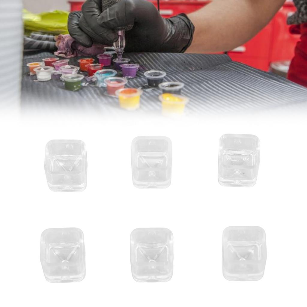 200pcs Tattoo Ink Cups Stable Base Thicken Deepen Transparent Microblading Pigment Cups