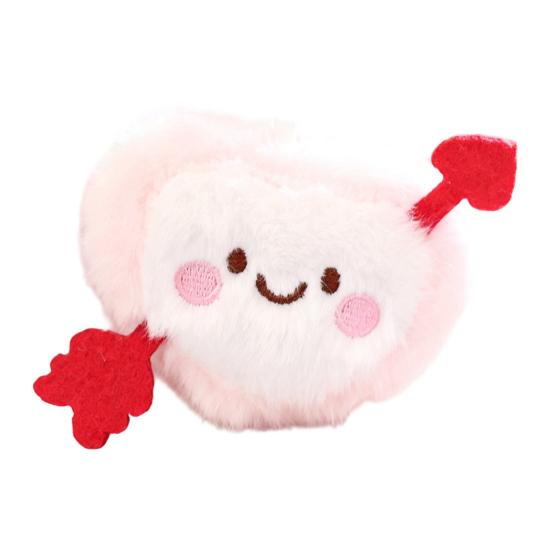 Cute Arrow Through Small Love Animal Pendant Heart Plush Keychain Heart Stuffed Soft