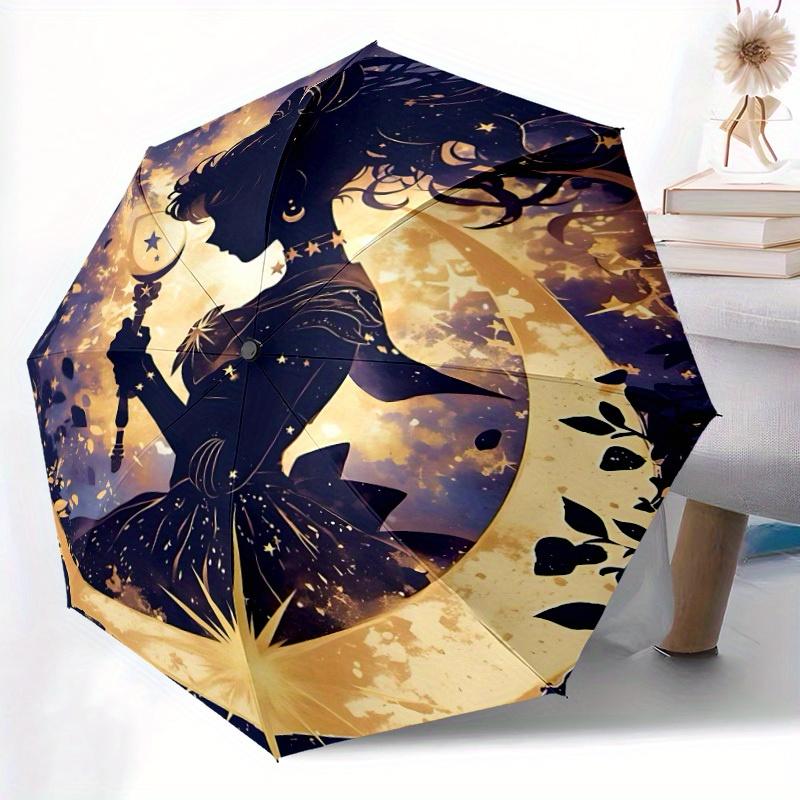 1pz Ombrello Automatico Sailormoon - Pieghevole con 8 Stecche in Ferro, Portatile per Esterno, Regalo, Ombrello da Esterno157