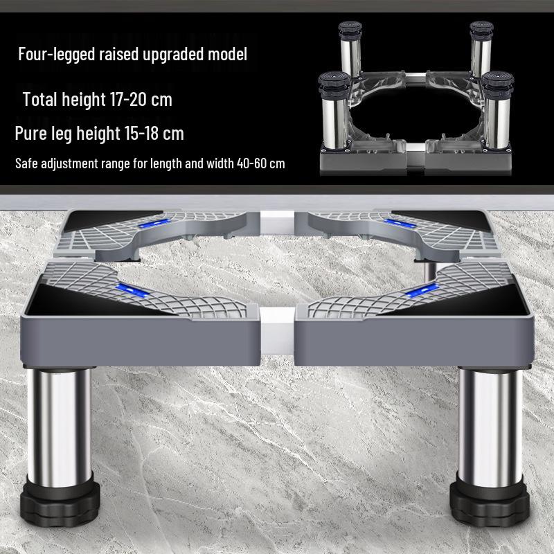 Universal Washing Machine & Refrigerator Stand with Stainless Steel Wheels