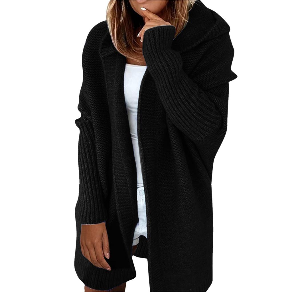 Frauen Mit Kapuze Strickjacke Lange Pullover Mantel Verdickt Winter Warm