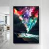 Abstract colorful cosmic planet galaxy star sky posters and prints vintage painting on canvas wall painting room decoration