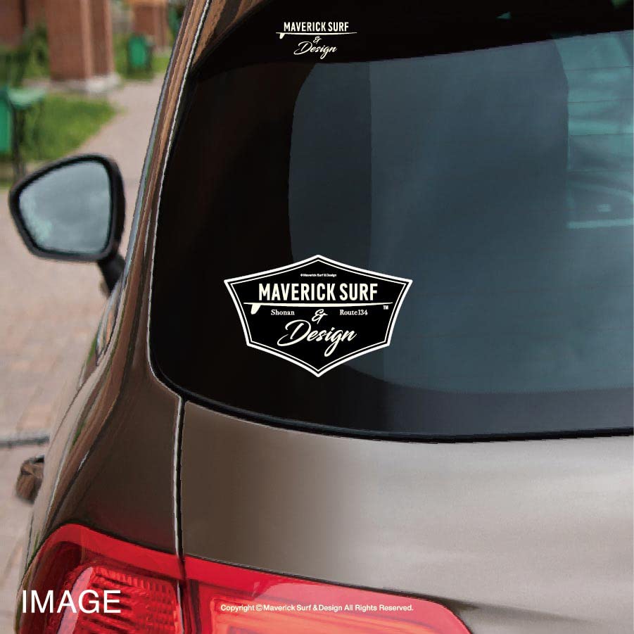 Maverick Surf & Design Maverick Surf & Design Signature Sticker st-001-msd-bk / Black Surf Sticker Car Decal