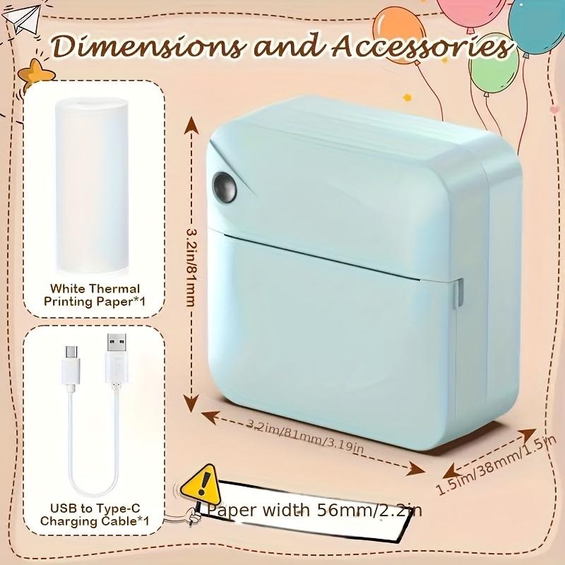 Tintamentes matricanyomtató Mini Hot nyomtató, Vezeték nélküli zsebnyomtató, Okos hordozható blokknyomtató fényképekhez, naplókhoz, jegyzetekhez és emlékeztetőkhöz