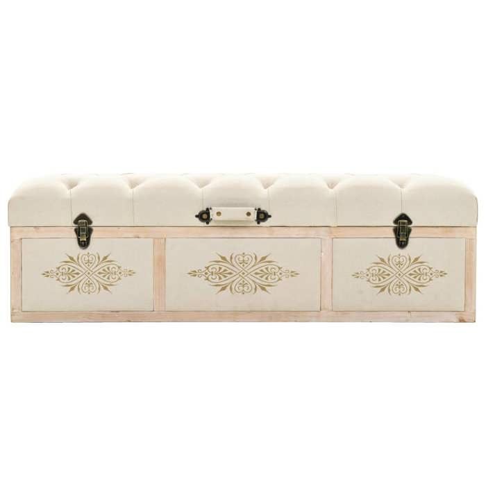 VidaXL Bois de Sapin Massif Banc de Rangement Boîte de Rangement Pouf Couloir Entrée Salon Chambre à Coucher Maison 339296