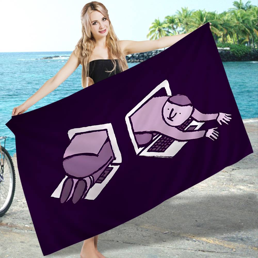 J-Jean Art Jullien Mikrofaser Bedrucktes Strandtuch Bergsteigen Yoga Strand Schwimmen Laufen Saugfähiges Weiches Handtuch