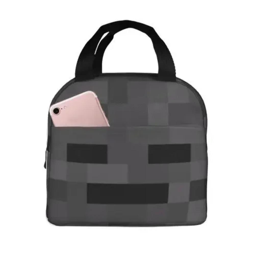 Blauer Pixel Männer Frauen Erwachsene Frohes Thanksgiving Halloween Lunchtasche Snacktasche für Arbeit Büro Outdoor Picknick Wasserdicht