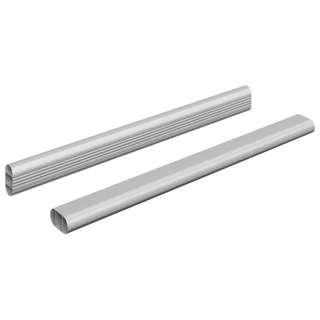 Clothes Rod 2 pcs Silver 316 x 15 x 29 mm Aluminium Alloy