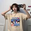Japanese Kawaii Cartoon Letter Print White Short Sleeved T-shirts for Women 2025 Summer Casual Loose Women's T Shirt Harajuku Streetwear Tees Y2k Tops