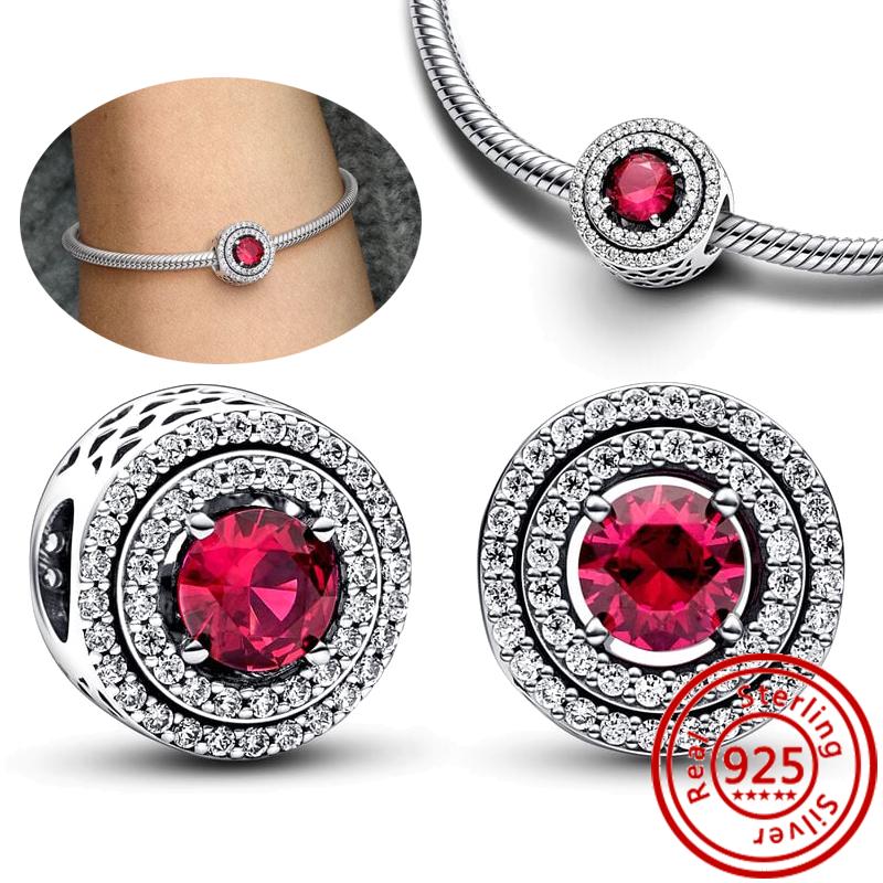 925 copper Round Beads White Red Green Murano Glass Black Blue Red Zircon Sparkling Charm Fit Pantaro Bracelet Fine Zircon Gift