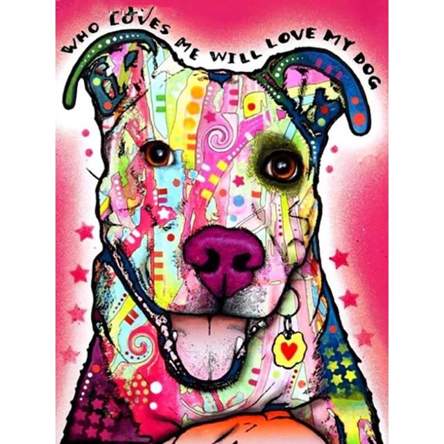 5D Diamond Embroidery Dog Full Round Square Diamond Painting Animal Full Square Resin Display Picture of Rhinestones Home Gift
