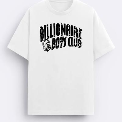 Men's Trendy BILIONAIRE Print Short Sleeve T-Shirt Casual Round NeckMachine Washable Leisure Style Conventional Version