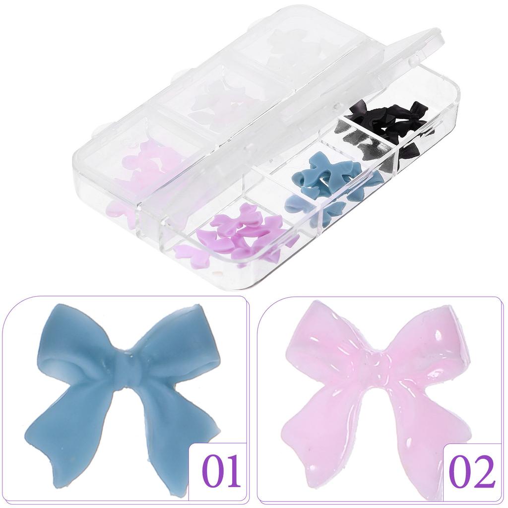 30Pcs Elegant Bow Nail Charms Resin Nail Art Decorations Long Wearing Easy Application for Natural Fake Nails Manicure Ornaments