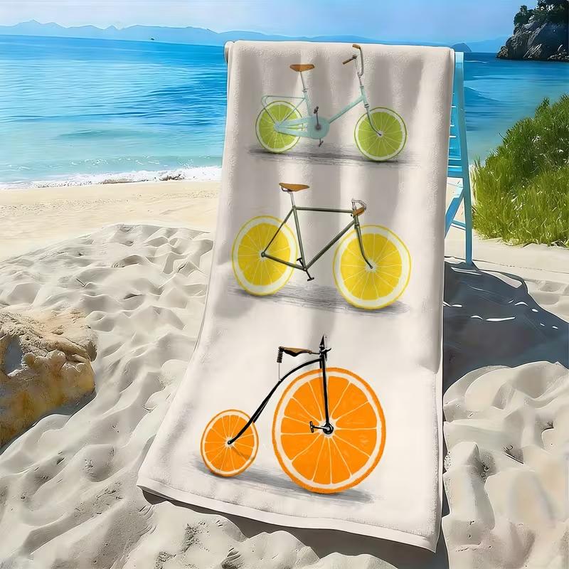 Cartoon Red Strawberry Fruit Print Beach Towel Quick Dry Sand Free Pool Towel Summer Tropical Vacation Outdoor Blanket