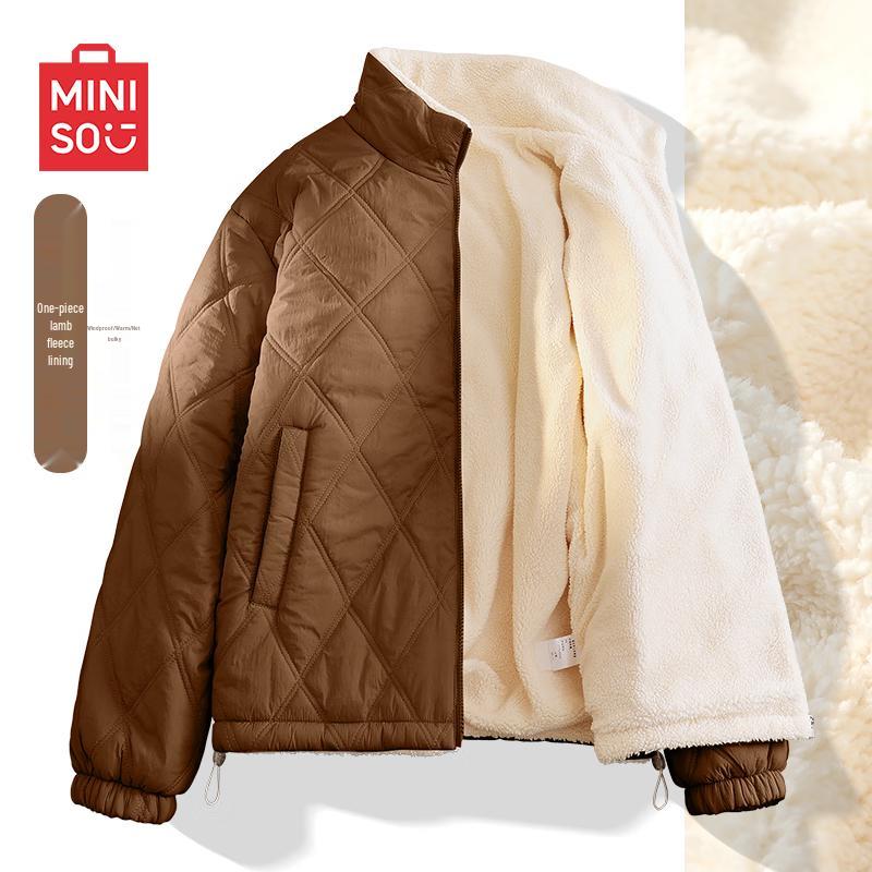 

MINISO Men s Winter Fleece-Lined Quilted Padded Jacket 2XL