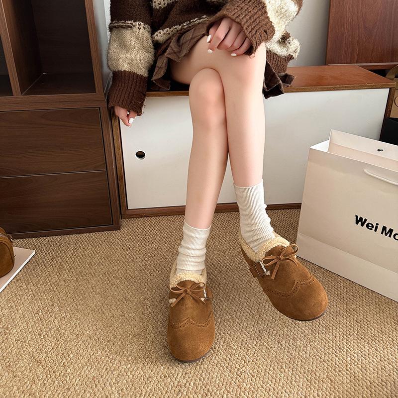 Design Sense Women's Winter New All-inclusive Plush Single Shoes Plush Warm Casual Cotton Shoes