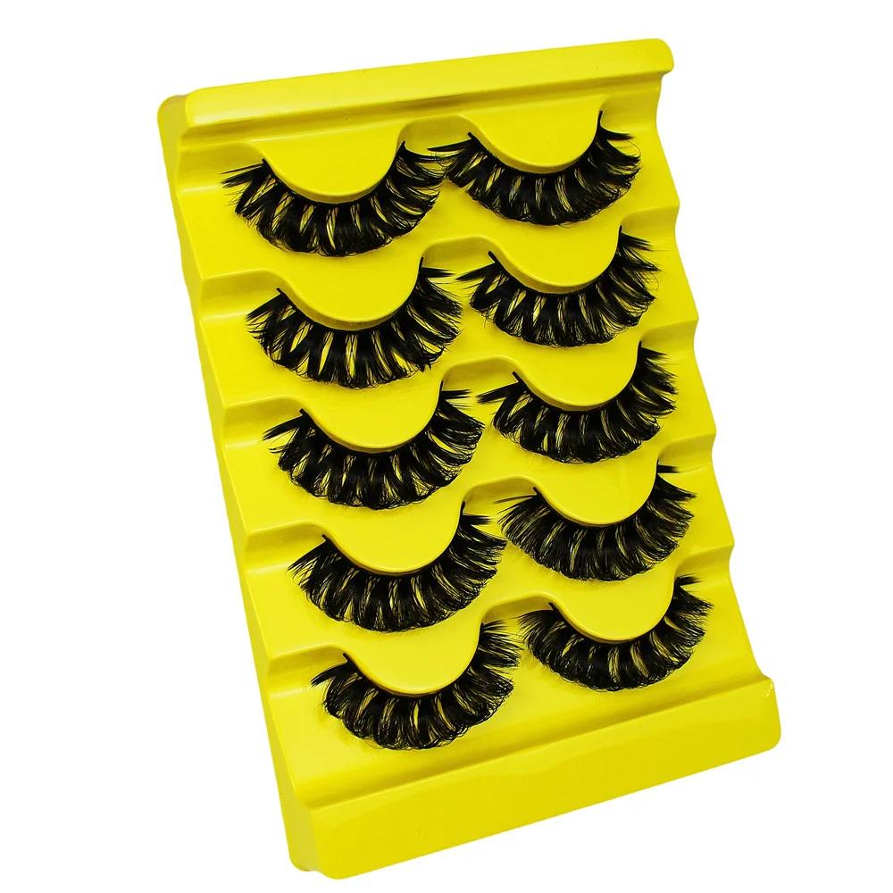 5 Pairs DD l Russian False Eyelashes 3D Mink Eyelashes Reusable Fluffy False Lashes eyelashes extensions