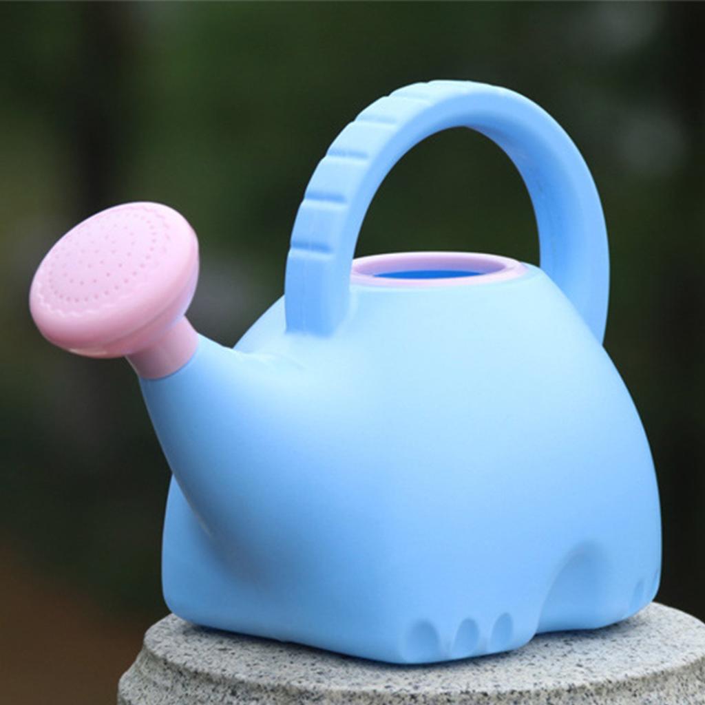 Children Watering Can Elephant Shape Cute Plastic Watering Kettle Gardening Toy 1.5L Blue