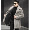 Men's imitation mink fur jacket medium and long mink coat men's whole mink winter warm casual large size trench coat