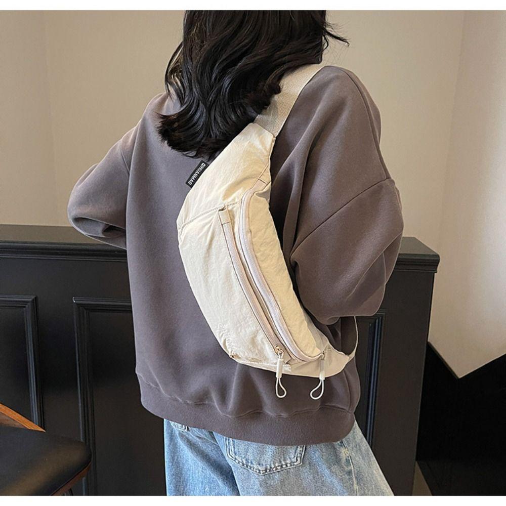 Cloth Nylon Fanny Packs Solid Color Crossbody Waist Pack Casual Chest Bag  Travel