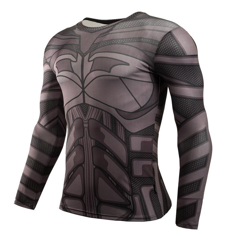 T-shirt Imprimé Numérique 3D Super-Héros Manches Longues Thème Halloween Fête Costumée Tenues de Jeu de Rôle pour Homme