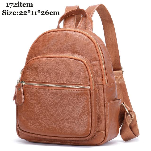 Woman Travel Bag BGenuine Leather Backpack Girls Female School Bag Soft Cowskin Lady Bagpack Double Shoulder Travel Backpack