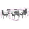 VidaXL Ensemble à Manger de Jardin avec Coussins 7 pcs, Table et Chaise de Terrasse, Meubles de Patio, Mobilier d'Extérieur, 3213636