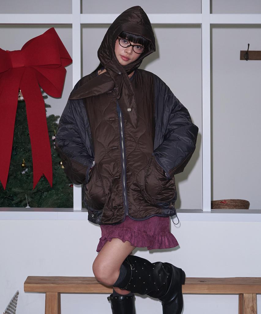 OPENING SUNSHINE Quilted Padded Balaclava_Brown