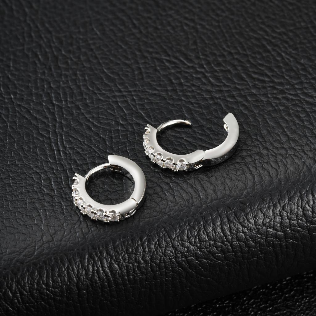 CZ Huggie Hoop Earrings for Women, Tiny Cartilage Hoops Sparkling Cubic Zirconic Simple Stacking Earrings for Multiple Piercings