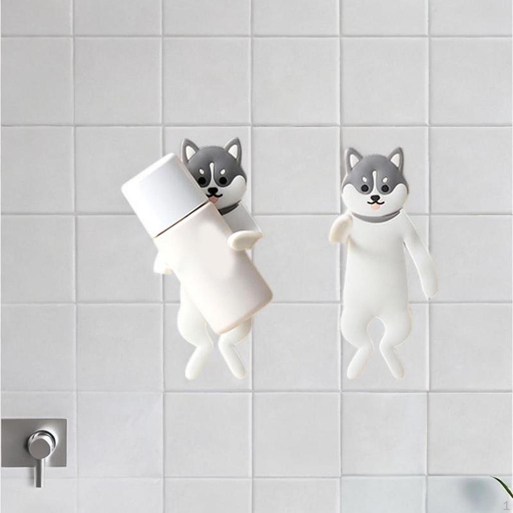 2 Pieces Animals Shaped Hooks Wall Mounted Creative Key Hangers Cartoon Bendable Holder Fridge