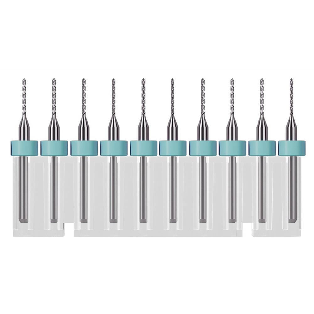 Carbide PCB Drill Bit Set 10PCS for Detailed Circuit Board and Metal Drilling with Improved Stability and Fine Grinding Process