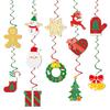 Hanging Party Holiday Decorations With Spiral Flags For Merry Christmas Theme