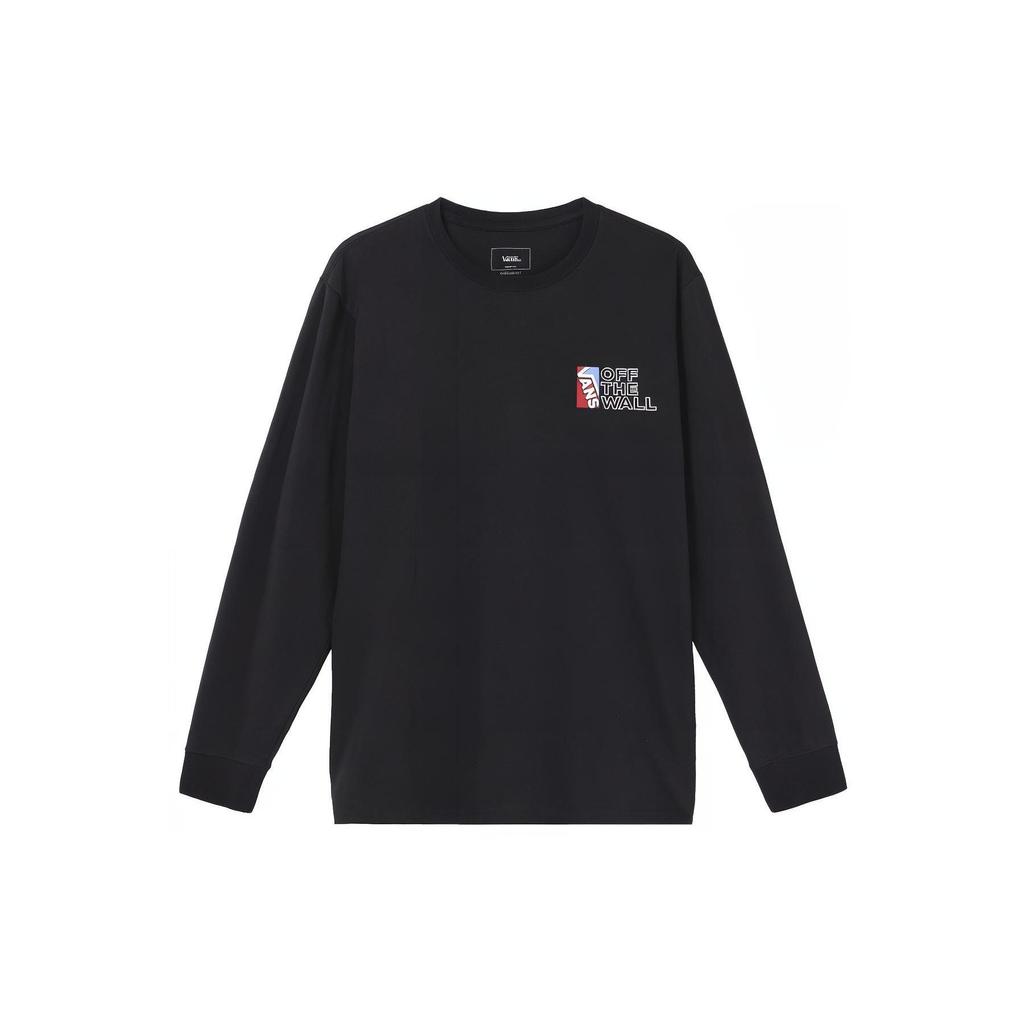 Vans Alphabet Sports Running Fitness Training Comfortable Breathable Casual Long Sleeve T-Shirt Men Tops Black VN0A54NWBLK