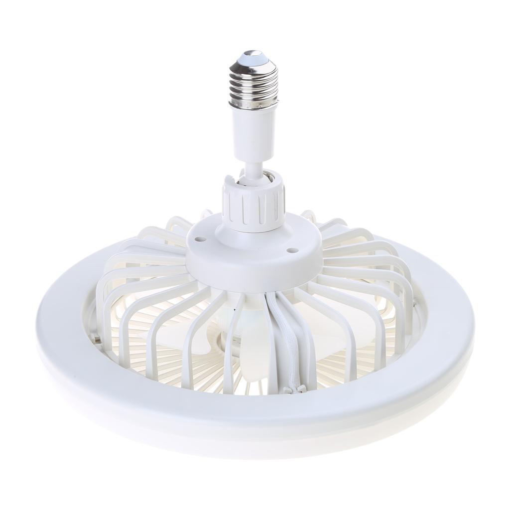 Smart Ceiling Fan 10'' 3-Blade with Remote Control, E27 Converter Base 3 Wind Speed, Dimmable LED Light Kit for Home