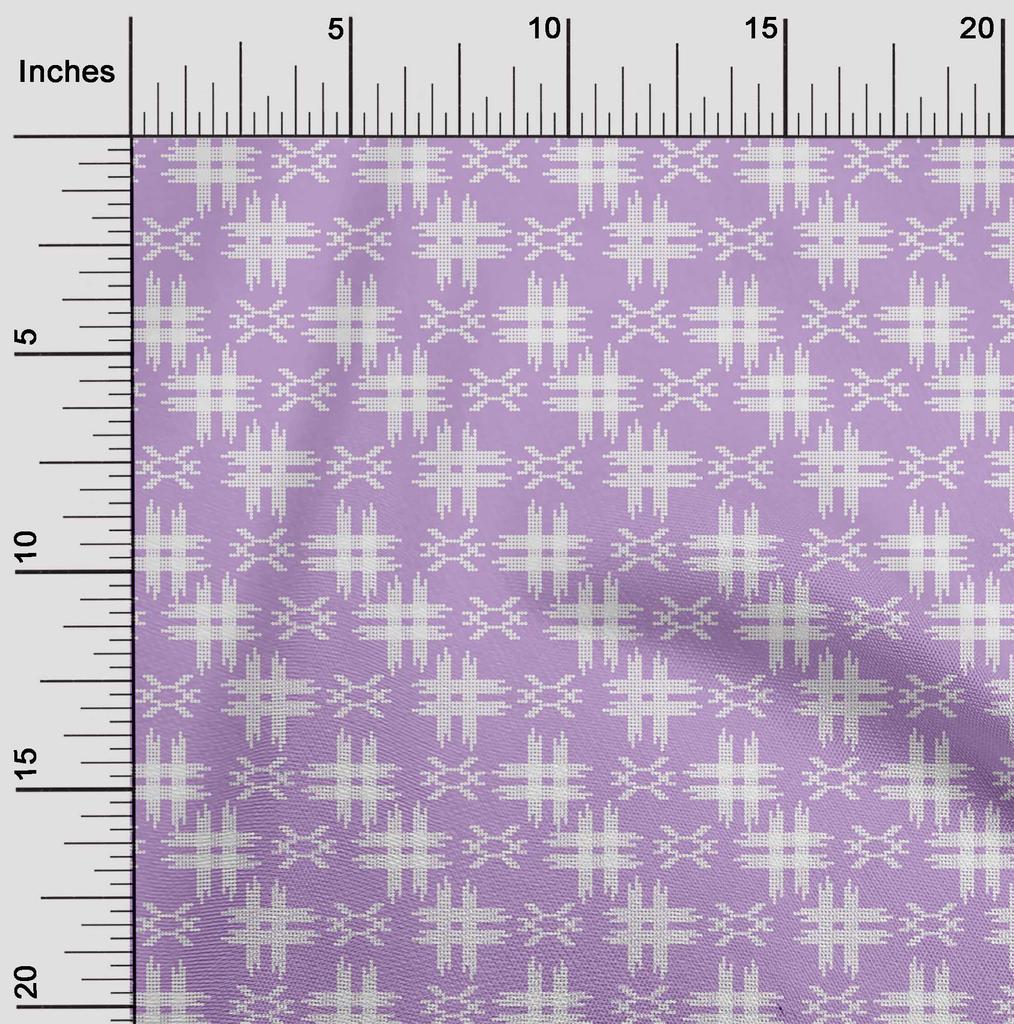 oneOone Tissu Coton Flex Imprimé Kasuri à Carreaux Tissu au Mètre Largeur 40 Pouces