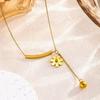Daisy Tassel Necklace for Women - Korean Style Titanium Steel, Light Luxury Clavicle Chain