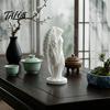 Durable PLA Statue 3D Printed Hooded Angel Figurine, Elegant White Winged Statue, Decor European Style Minimalist Desktop Sculpture for Home Office