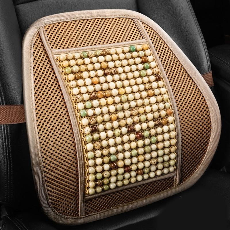 Wood Beads Ventilated Seat Cover Pad Massage Lumbar Relieve Fatigue Enhances Comfort Suitable For Various Vehicle Models