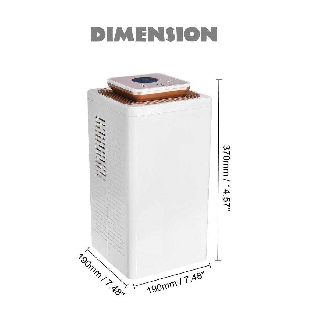 65W 2.7L  Air Moisture Low Noise Dehumidifier Mini Air Dehumidifier Electric Dehumidifier for Home Damp Garage 190 x 190 x 370 mm