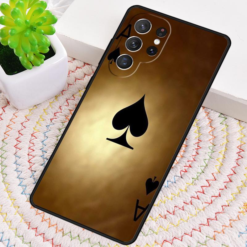 Ace of Spades Poker Card Phone Case for Samsung Galaxy Note 10 Pro S26 Ultra S23 S24 FE S25 S21 S22 PLUS Shockproof Cove