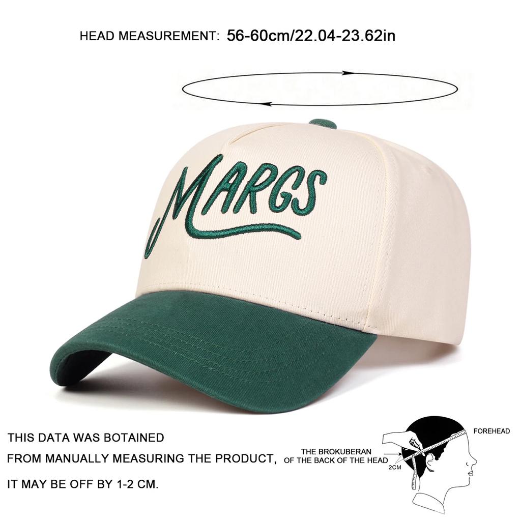 Unisex MARGS Letter Embroidery Baseball Caps Spring Autumn Outdoor Adjustable Casual Hats Sunscreen Hat Sports Cap