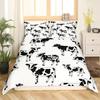 Milk Cow Pattern Bedding Set King Queen Animals Theme Comforter Cover Chocolate Brown Duvet Cover Cute Kawaii Cattle Quilt Cover