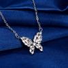 925 Sterling Silver Light Luxury Niche Zircon Butterfly Necklace Women's Birthday Anniversary Party Gift