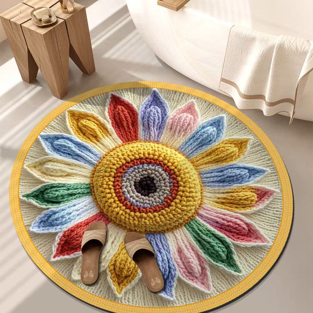 3D Floral Carpet Living Room Bedroom Floor Mat Easy To Wash and Maintain Anti Slip and Beautiful Floor Mat
