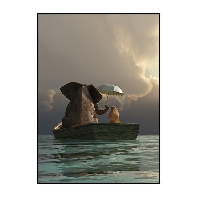 Słoń Balon Zwierzę Plakat Nordycki Styl Kreskówki Dekoracyjne Obrazy Ścienne Sztuka Wydruki Nowoczesny Dom Pokój Dekoracja Płótna Malarstwo Bez Ramy