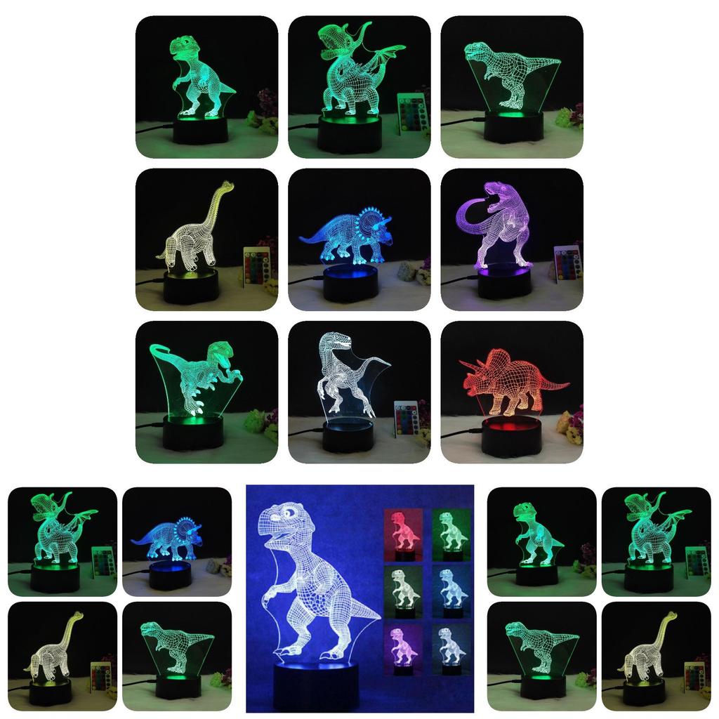 Creative Dinosaur 3d Lamp Stunning Led Night Light Touch Control For Kids Room Decor